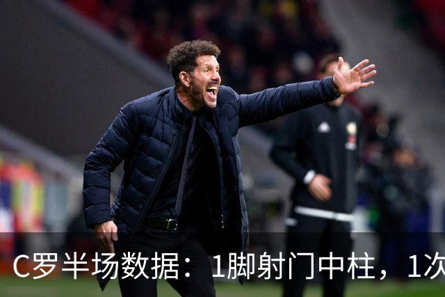 C罗半场数据：1脚射门中柱，1次过人，9次触球2次丢球，评分6.6